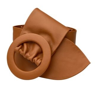 Cordings Tan High Waist Leather Curve Belt Main Image