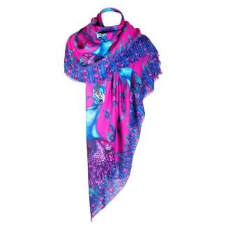 Cordings Pluming Marvellous Fandango Pink Wool Silk Shawl Dif ferent Angle 1