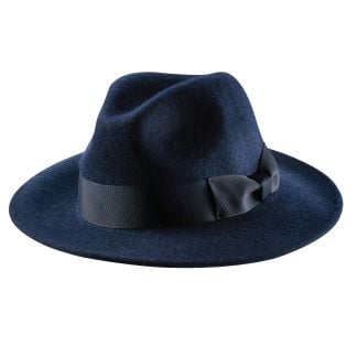 Cordings Navy Ribbon Felt Fedora  Main Image