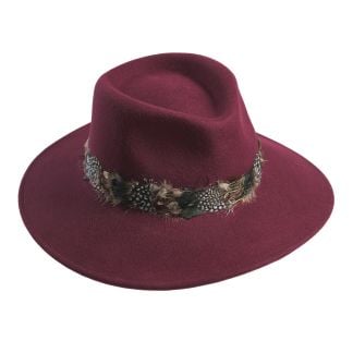 Cordings Wine Mix Game Feather Felt Fedora Main Image