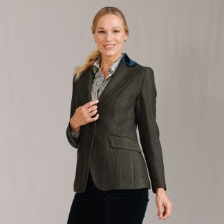 Cordings Dark Green T.Ba Tweed Swing Jacket Main Image