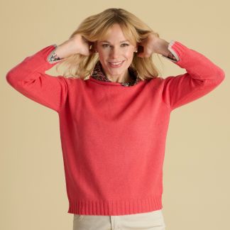Cordings Coral Roll Edge Crew Neck Jumper Dif ferent Angle 1