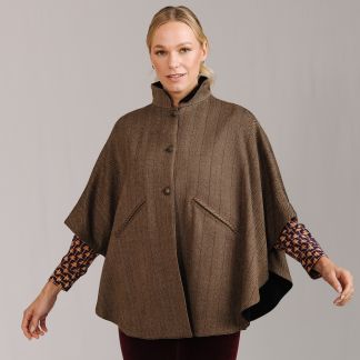 Cordings T.ba Herringbone Tweed Reversible Cape Main Image