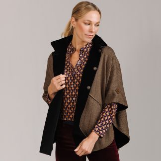 Cordings T.ba Herringbone Tweed Reversible Cape Dif ferent Angle 1