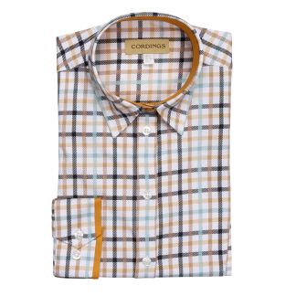 Cordings White and Yellow Tattersall Trim Shirt Dif ferent Angle 1