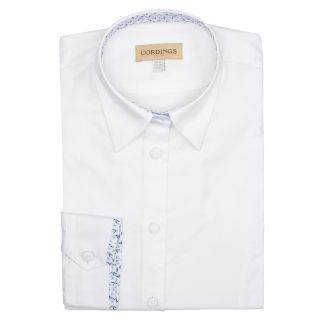 Cordings White Cotton Floral Trim Shirt Dif ferent Angle 1