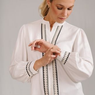 Cordings Florence Feather Trim Shirt Dif ferent Angle 1