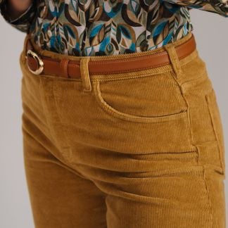 Cordings Tan Olivia Corduroy Jeans Dif ferent Angle 1
