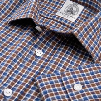 Cordings Brown & Blue Cumbria check Shirt Main Image