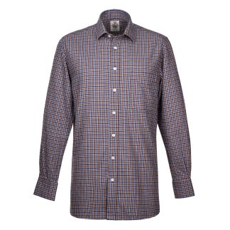 Cordings Brown & Blue Cumbria check Shirt Dif ferent Angle 1