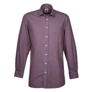 Cordings Navy & Wine Cumbria check Shirt Dif ferent Angle 1