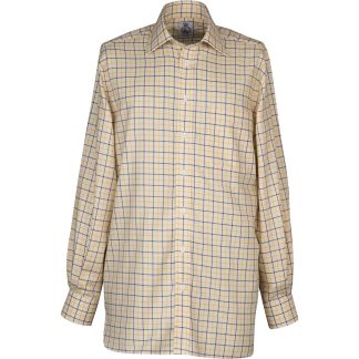 Cordings Yellow Navy Medium Check Tattersall Shirt Dif ferent Angle 1