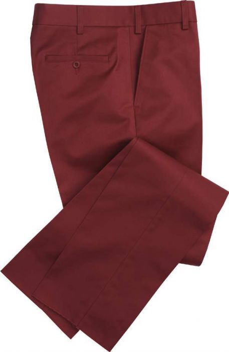 Soft Red Flat Front Chino Trousers