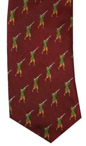Wine High Bird Silk Woven Tie