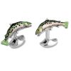 Trout Solid Silver Cufflinks