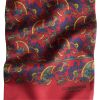Bright Red Chasing Paisley Silk Scarf