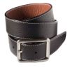 Black Brown Calf Grain Reversible Leather Belt