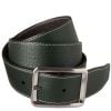 Brown Green Calf Grain Reversible Leather Belt