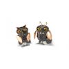 Gold Plated and Black Rhodium Movable Owl Cufflinks