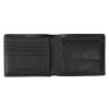 Black Leather Bi Fold Coin Wallet
