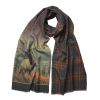Olive Reversible Stag Scarf