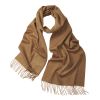 Camel Solid Cashmere Scarf