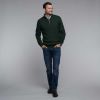 Schoffel Racing Green Cotton Cashmere Cable 1/4 Zip Jumper