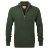 Schoffel Racing Green Cotton Cashmere Cable 1/4 Zip Jumper