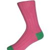 Pink and Green Cotton Heel & Toe Socks