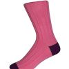 Purple Pink  Cotton Heel & Toe Socks