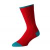 Red Teal Cotton Heel & Toe Socks