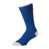 Royal Blue Pink Cotton Heel & Toe Socks