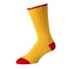 Yellow Red Cotton Heel & Toe Socks