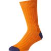 Orange and Blue Cotton Heel & Toe Socks