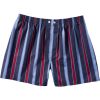 Navy Wide Stripe Satin Boxer Shorts
