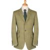 Light Green Brayden Check Linen and Wool Jacket