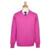 Candy Pink Lambswool V-Neck Jumper