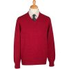 Berry Red Lambswool V-Neck Jumper