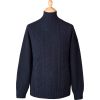 Navy 6 Ply Geelong Mock Turtle Cable Jumper