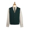 Tartan Green Lambswool Knitted Waistcoat