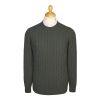 Loden Cashmere Cable Crew Neck
