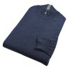 Blue 1/4 Zip Fine Wool Jumper
