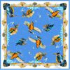 Blue Kingfisher Pure Silk Square Scarf