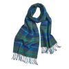 Green and Blue Check Merino Scarf