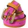 Pink Leather Suede Contrast Belt