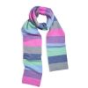 Pink and Lilac Lambswool Block Stripe Scarf