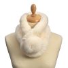 Cream Bobble Rabbit Fur Collar