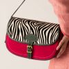 Zebra Suede and Leather Cartridge Bag