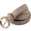 Taupe Thin Leather Gold Buckle Belt