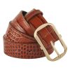 Tan Croc Skin Leather Belt